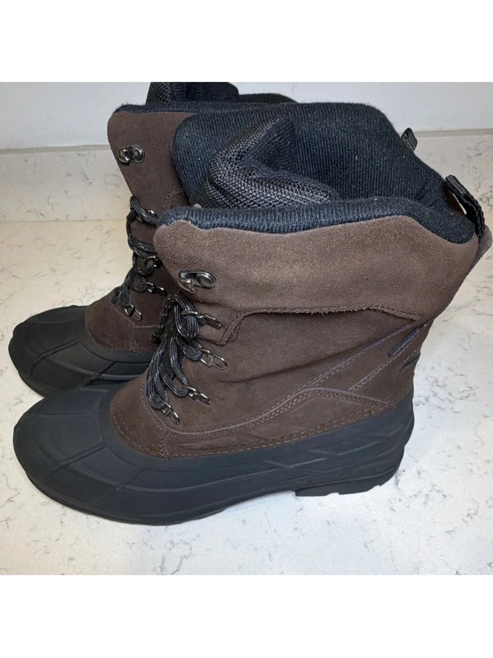 Kamik Men's Brown and Black Insulated Rain & Snow Boots